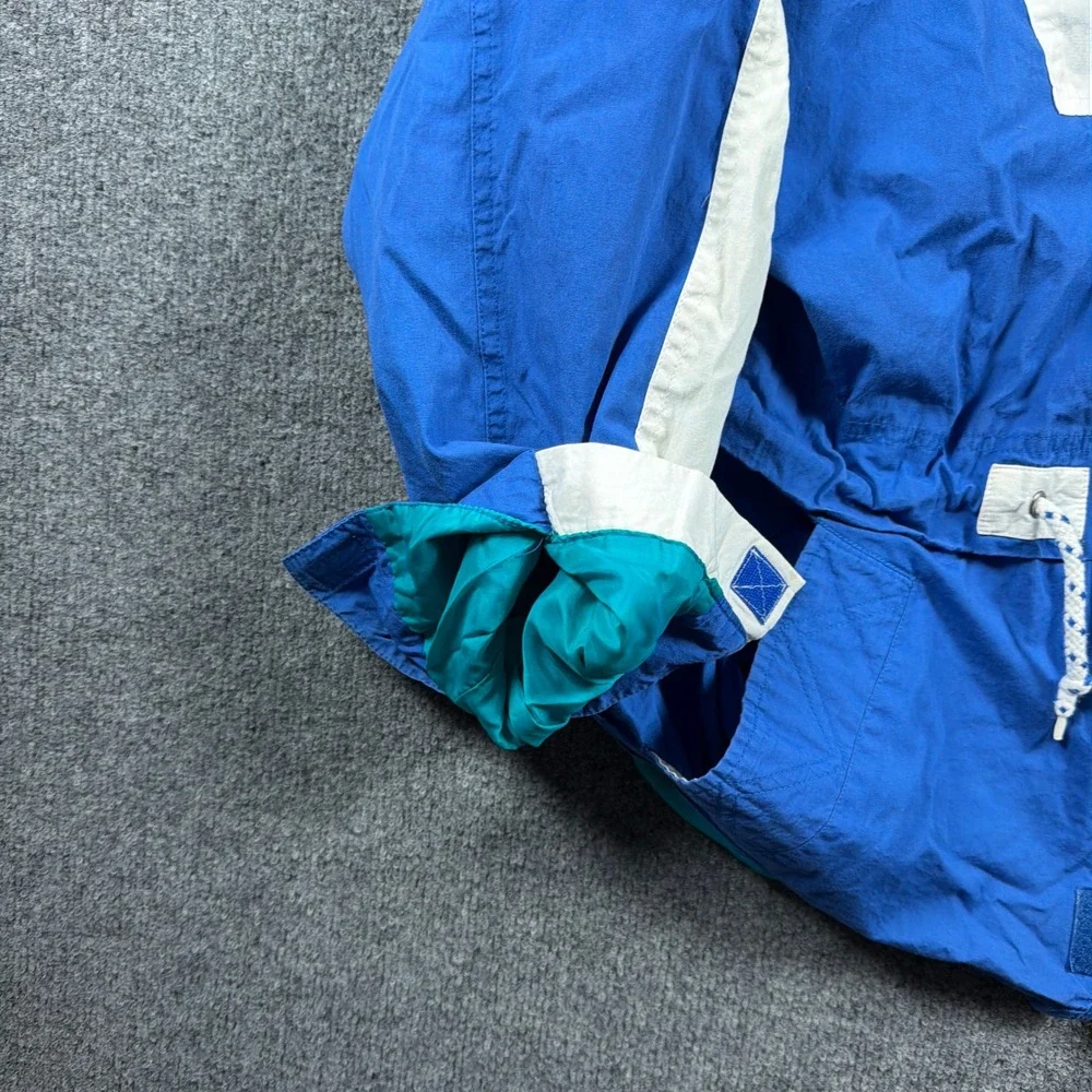 Vintage McGregor Windbreaker Jacket Mens Medium Blue White Stowaway Hood
